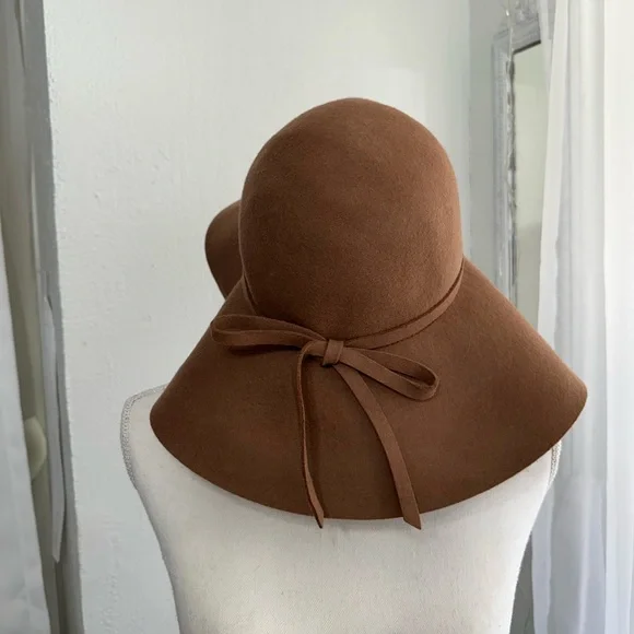 BEBE Brown Women's felt Floppy fedora Hat - Picture 5 of 6